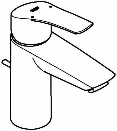 Technische Zeichnung 4070495 Miscelatore monocomando per lavabo Eurosmart 33265_3 S-Size con scarico a scomparsa cromo di GROHE