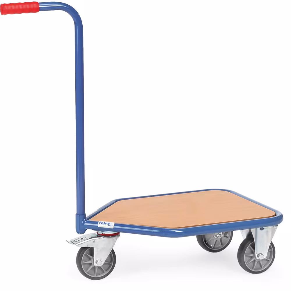 Griffroller 1158 - Holzboden aus Stahlrohr geschweißt, pulverbeschichtet brillantblau RAL 5007 mit Holzplattform aus der Kategorie Roller mit der Artikelnummer 1158