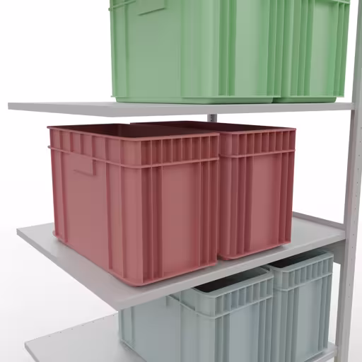 Anbauregal, Fachbodenregal Stecksystem MULTIplus150, 2500 x 1000 x 800 mm (HxBxT), 6 Fachböden, Längenriegel, RAL 7035 lichtgrau von Schulte Lagertechnik aus der Kategorie Stecksystem