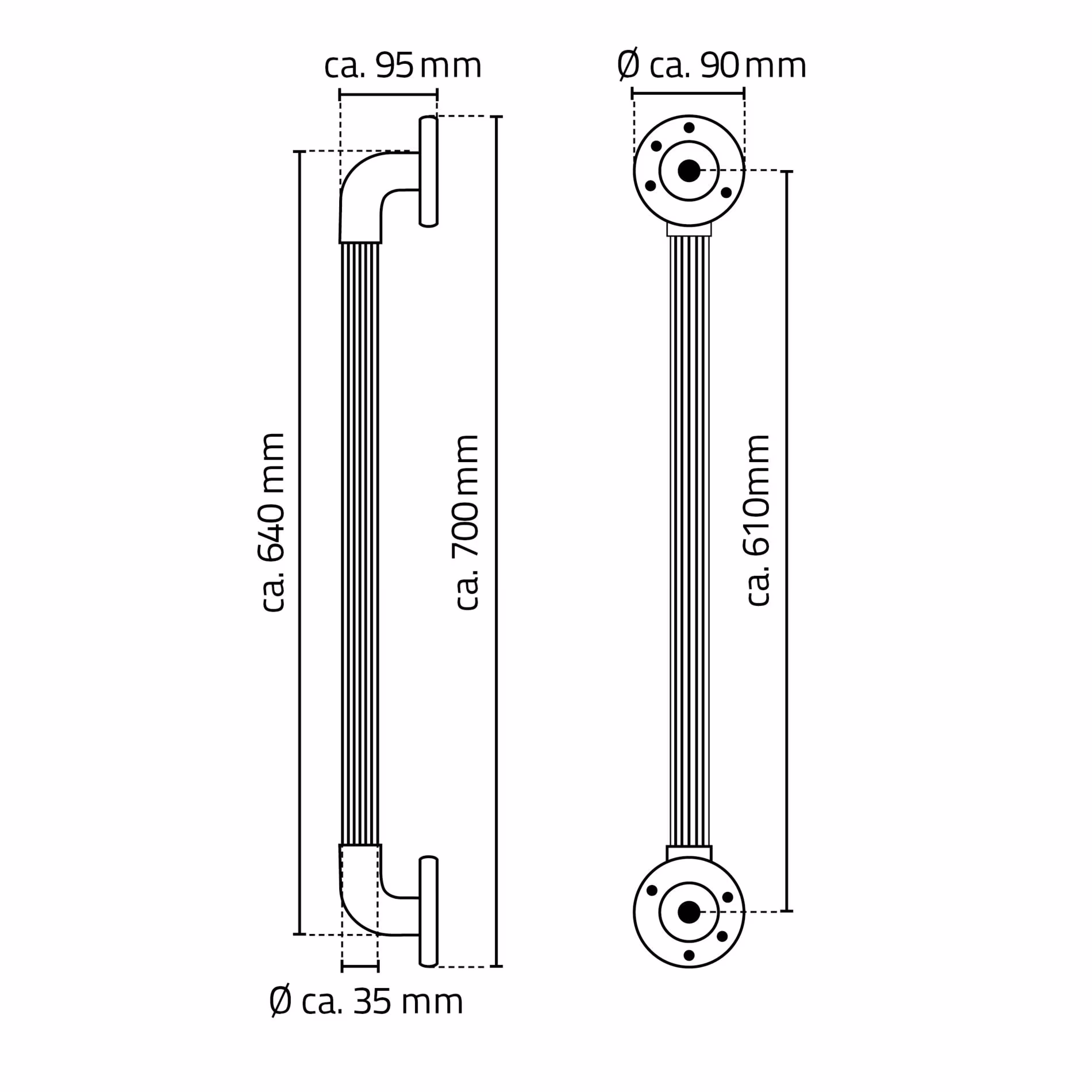 Zusatzbild des Artikels Haltegriff Max L, weiß, ABS Zusatzbild des Artikels Haltegriff Max L, weiß, ABS aus Haltegriffe