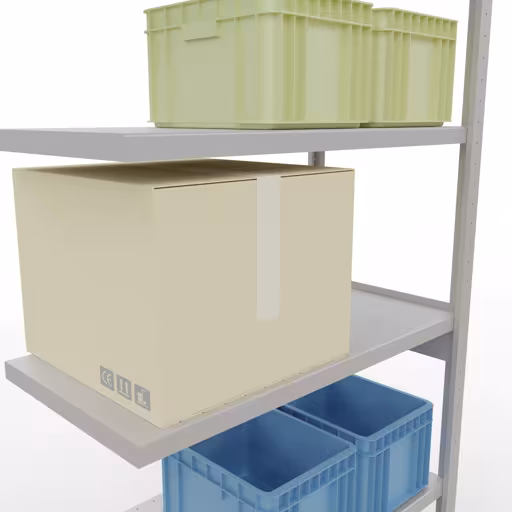 Produktbild Nr 12 des Artikels Anbauregal, Fachbodenregal Stecksystem MULTIplus330, 2500 x 1000 x 500 mm (HxBxT), 6 Fachböden, Längenriegel, RAL 7035 lichtgrau Abbildung Nr 12 des Artikels Anbauregal, Fachbodenregal Stecksystem MULTIplus330, 2500 x 1000 x 500 mm (HxBxT), 6 Fachböden, Längenriegel, RAL 7035 lichtgrau aus der Produktgruppe Stecksystem von der Marke Schulte Lagertechnik