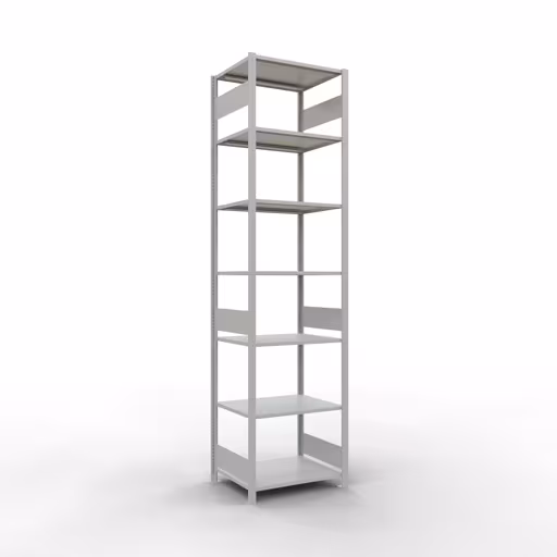 Grundregal, Fachbodenregal Stecksystem MULTIplus150, 3000 x 750 x 600 mm (HxBxT), 7 Fachböden, Längenriegel, RAL 7035 lichtgrau von der Marke Schulte Lagertechnik Grundregal, Fachbodenregal Stecksystem MULTIplus150, 3000 x 750 x 600 mm (HxBxT), 7 Fachböden, Längenriegel, RAL 7035 lichtgrau aus der Kategorie Grundregal mit der Artikelnummer 32662-75-LR