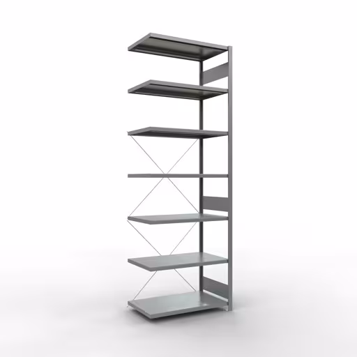 Anbauregal, Fachbodenregal Stecksystem MULTIplus330, 3000 x 1000 x 600 mm (HxBxT), 7 Fachböden, Kreuzstrebe, verzinkt von der Marke Schulte Lagertechnik Anbauregal, Fachbodenregal Stecksystem MULTIplus330, 3000 x 1000 x 600 mm (HxBxT), 7 Fachböden, Kreuzstrebe, verzinkt aus der Kategorie Anbauregal mit der Artikelnummer 13967