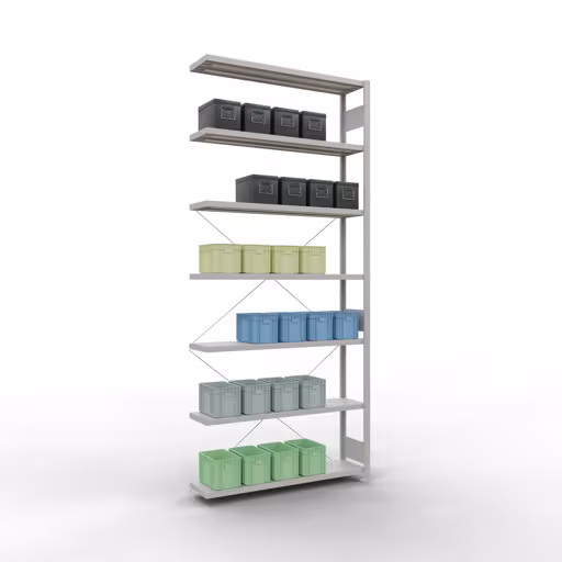 Abbildung Nr 14 des Artikels Stecksystem Anbauregal 3000x1300x300 mm, Typ 250 kg, lichtgrau aus der Produktgruppe Stecksystem von der Marke Schulte Lagertechnik