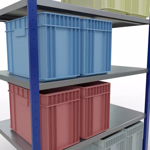 Abbildung Nr 12 des Artikels Grundregal, Fachbodenregal Stecksystem MULTIplus250, 2000 x 1300 x 800 mm (HxBxT), 5 Fachböden, Längenriegel, RAL 5010 enzianblau/verzinkt aus der Produktgruppe Stecksystem von der Marke Schulte Lagertechnik