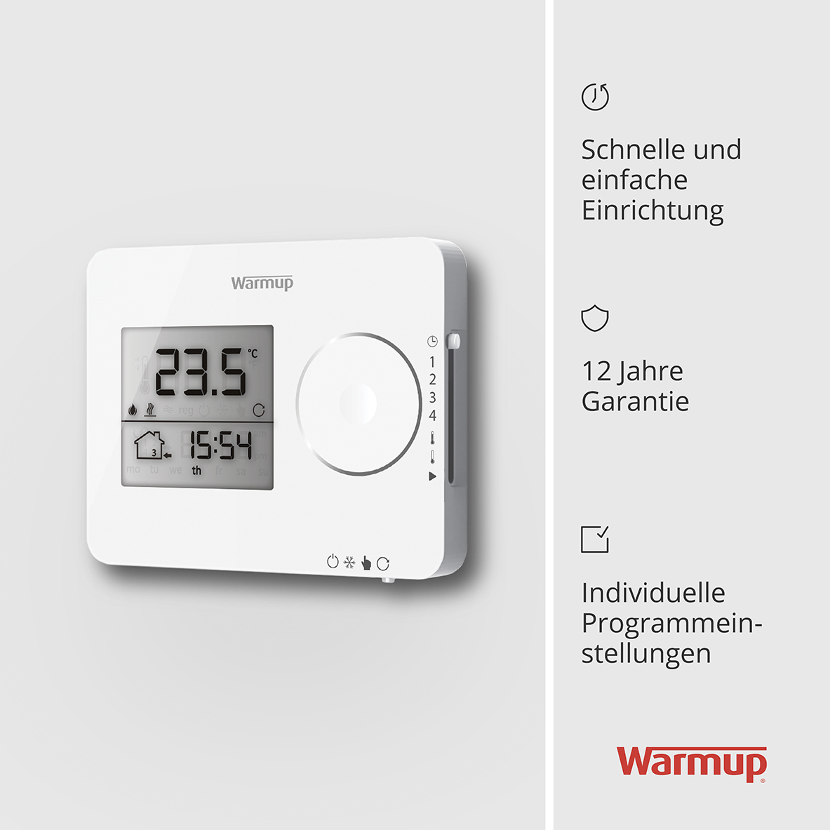 Ohne Text 3820024 Warmup Tempo - Digitalthermostat, weiß