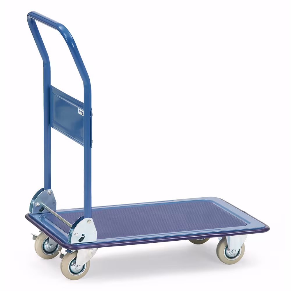 Ganzstahlwagen mit Plattform aus Stahlblech gepresst, pulverbeschichtet blau RAL 5007 aus der Kategorie Wagen