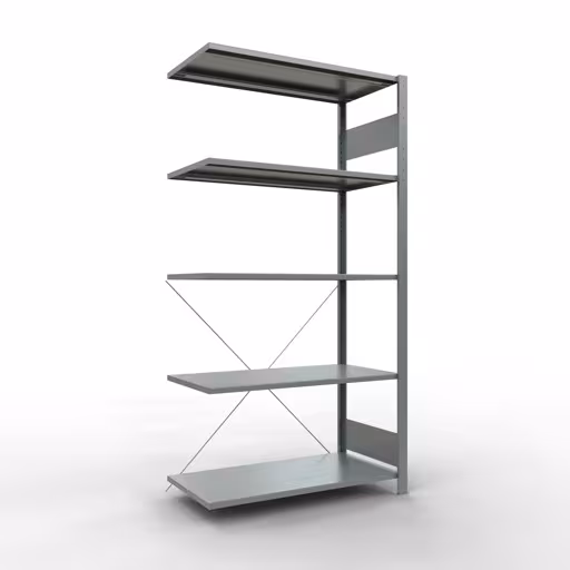 Anbauregal, Fachbodenregal Stecksystem MULTIplus150, 2000 x 1000 x 500 mm (HxBxT), 5 Fachböden, Kreuzstrebe, verzinkt von der Marke Schulte Lagertechnik Anbauregal, Fachbodenregal Stecksystem MULTIplus150, 2000 x 1000 x 500 mm (HxBxT), 5 Fachböden, Kreuzstrebe, verzinkt aus der Kategorie Anbauregal mit der Artikelnummer 12755