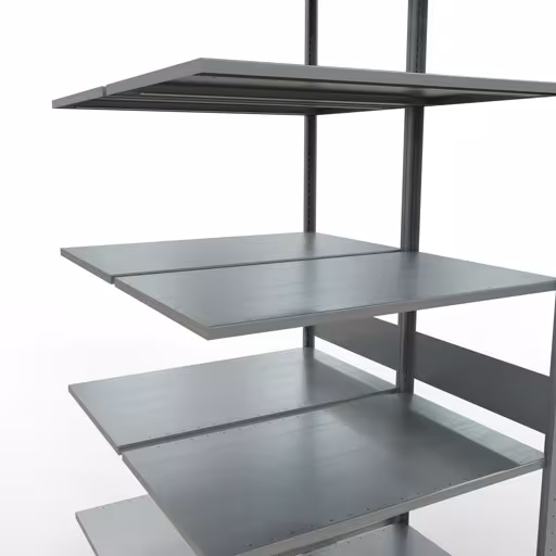 Produktbild Nr 14 des Artikels Anbauregal, Doppelregal, Fachbodenregal Stecksystem MULTIplus150, 3000 x 1000 x (2x600) mm (HxBxT), 2x7 Fachböden, Längenriegel, verzinkt Abbildung Nr 14 des Artikels Anbauregal, Doppelregal, Fachbodenregal Stecksystem MULTIplus150, 3000 x 1000 x (2x600) mm (HxBxT), 2x7 Fachböden, Längenriegel, verzinkt aus der Produktgruppe Fachbodenregale von der Marke Schulte Lagertechnik