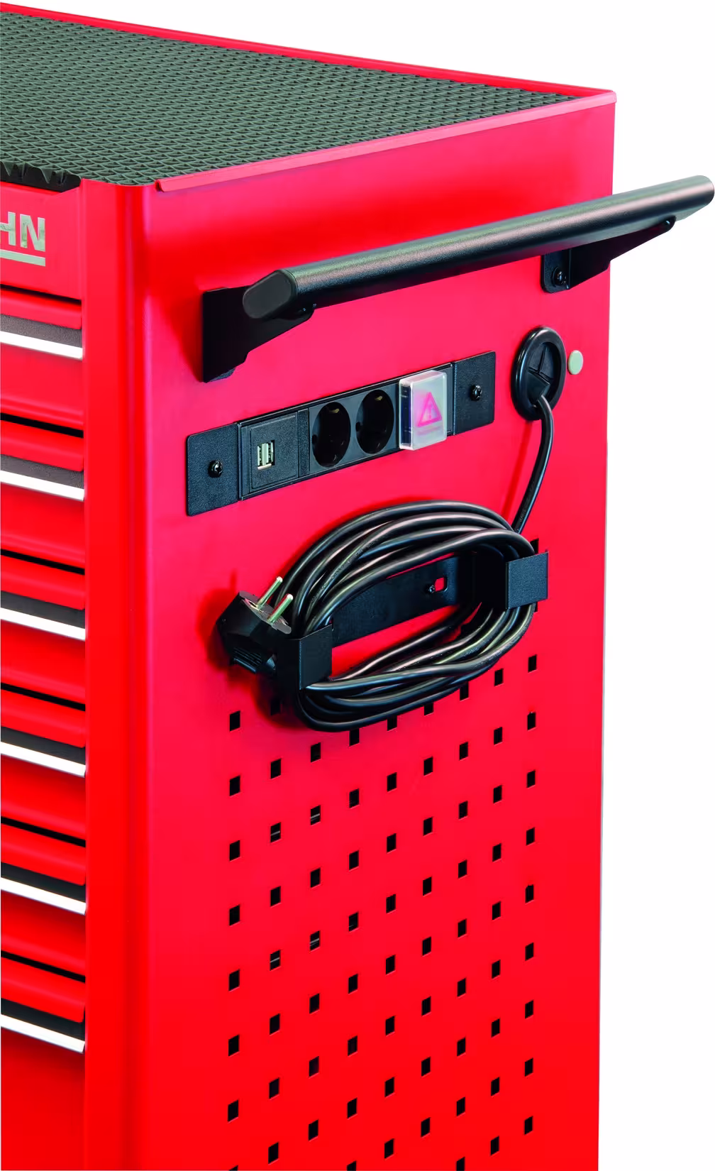 Produktbild Nr 7 des Artikels Zubehör Werkstattwagen UNIVERSE CH-Version 240V Steckerleiste inkl. 5m Kabel und Kabelhalter Abbildung Nr 7 des Artikels Zubehör Werkstattwagen UNIVERSE CH-Version 240V Steckerleiste inkl. 5m Kabel und Kabelhalter aus der Produktgruppe Werkstattausstattung von der Marke PROJAHN