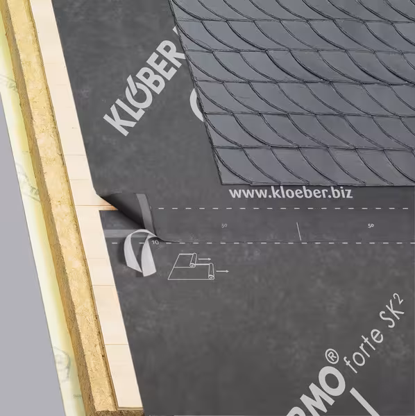 Permo Forte mit Doppel-Selbstklebestreifen, Breite 1,50m, Länge 50m aus der Kategorie Unterdeckbahnen & Dampfsperren mit der GTIN 4027822661796 Permo Forte von der Marke Klöber aus der Kategorie Unterdeckbahnen & Dampfsperren