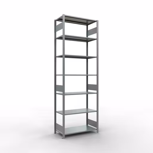 Grundregal, Fachbodenregal Stecksystem MULTIplus150, 3000 x 1000 x 500 mm (HxBxT), 7 Fachböden, Längenriegel, verzinkt von der Marke Schulte Lagertechnik Grundregal, Fachbodenregal Stecksystem MULTIplus150, 3000 x 1000 x 500 mm (HxBxT), 7 Fachböden, Längenriegel, verzinkt aus der Kategorie Grundregal mit der Artikelnummer 12752-LR