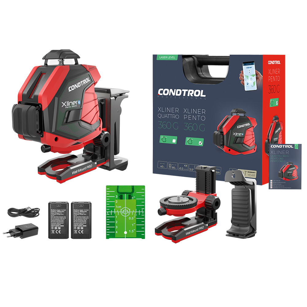 3D-Laser Xliner Pento 360G Kit von der Marke Condtrol 3D-Laser Xliner Pento 360G Kit aus der Kategorie Kreuzlinienlaser mit der Teilenummer 1-2-410