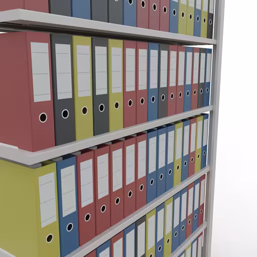 Abbildung Nr 9 des Artikels Anbauregal, Büro-Fachbodenregal Stecksystem MULTIplus85, 2300 x 1300 x 300 mm (HxBxT), 7 Fachböden, Kreuzstrebe, mit Anschlagleiste, lichtgrau aus der Produktgruppe Büroregale von der Marke Schulte Lagertechnik