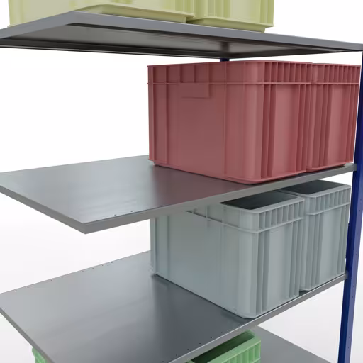 Anbauregal, Fachbodenregal Stecksystem MULTIplus150, 3000 x 1300 x 800 mm (HxBxT), 7 Fachböden, Längenriegel, RAL 5010 enzianblau/verzinkt mit der GTIN 4004514281654 Anbauregal, Fachbodenregal Stecksystem MULTIplus150, 3000 x 1300 x 800 mm (HxBxT), 7 Fachböden, Längenriegel, RAL 5010 enzianblau/verzinkt von Schulte Lagertechnik mit der Artikelnr. 12787-130-LR-B