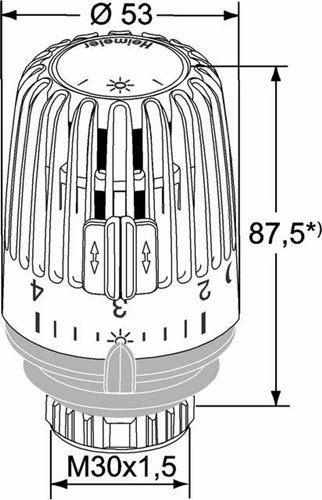 Technische Zeichnung 3989607 Thermostat-Kopf K Standard Standard HEIMEIER