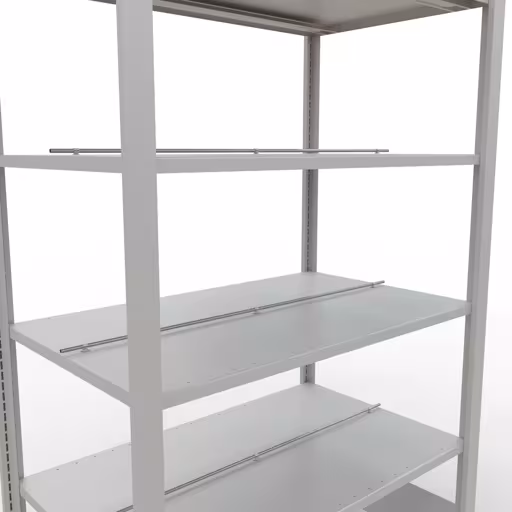 Abbildung Nr 9 des Artikels Grundregal, Büro-Fachbodenregal Stecksystem MULTIplus150, 2000 x 1000 x 600 mm (HxBxT), 6 Fachböden, Längenriegel, mit Mittelanschlag, lichtgrau aus der Produktgruppe Büroregale von der Marke Schulte Lagertechnik