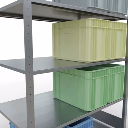 Produktbild Nr.7 des Artikels Grundregal, Fachbodenregal Stecksystem MULTIplus150, 2000 x 1300 x 800 mm (HxBxT), 5 Fachböden, Längenriegel, verzinkt aus der Produktreihe Stecksystem von der Marke Schulte Lagertechnik