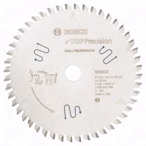 Kreissägeblatt Außendurchmesser 165 mm Zähne 48 HLTCG Bohrung 20 mm Schnittbreite 1,8 mm BOSCH von der Marke Bosch Kreissägeblatt Best for Multi Material BOSCH aus der Kategorie Kreissägeblatt mit der Teilenummer 8000342274