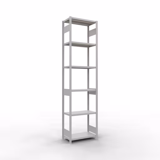Grundregal, Fachbodenregal Stecksystem MULTIplus250, 3000 x 750 x 400 mm (HxBxT), 7 Fachböden, Längenriegel, RAL 7035 lichtgrau aus der Kategorie Grundregal mit der Artikelnummer 32842-75-LR