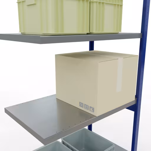 Anbauregal, Fachbodenregal Stecksystem MULTIplus250, 3000 x 1000 x 600 mm (HxBxT), 7 Fachböden, Längenriegel, RAL 5010 enzianblau/verzinkt aus der Kategorie Anbauregal mit der GTIN 4004514283962 Anbauregal, Fachbodenregal Stecksystem MULTIplus250, 3000 x 1000 x 600 mm (HxBxT), 7 Fachböden, Längenriegel, RAL 5010 enzianblau/verzinkt von der Marke Schulte Lagertechnik aus der Produktreihe Stecksystem