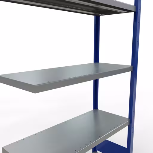 Produktbild Nr 15 des Artikels Anbauregal, Fachbodenregal Stecksystem MULTIplus330, 2000 x 1000 x 400 mm (HxBxT), 5 Fachböden, Längenriegel, RAL 5010 enzianblau/verzinkt Abbildung Nr 15 des Artikels Anbauregal, Fachbodenregal Stecksystem MULTIplus330, 2000 x 1000 x 400 mm (HxBxT), 5 Fachböden, Längenriegel, RAL 5010 enzianblau/verzinkt aus der Produktgruppe Stecksystem von der Marke Schulte Lagertechnik