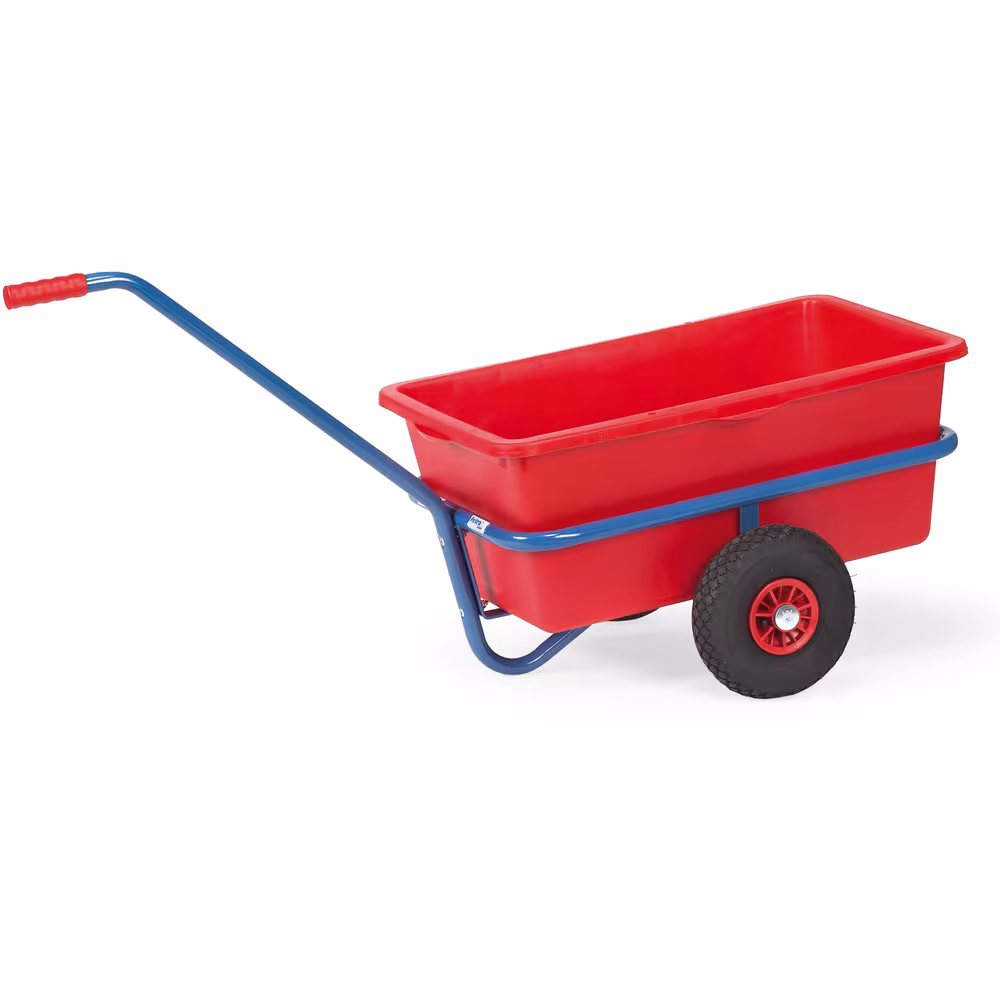 Handwagen leicht Wanne aus Stahlrohr geschweißt, pulverbeschichtet blau RAL 5007, Deichsel anschraubbar aus der Kategorie Handwagen/Pritschenwagen