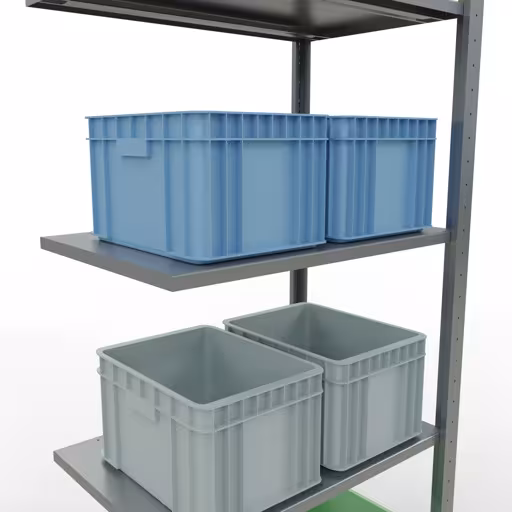 Anbauregal, Fachbodenregal Stecksystem MULTIplus150, 2000 x 750 x 500 mm (HxBxT), 5 Fachböden, Längenriegel, verzinkt mit der Artikelnr. 12755-75-LR Anbauregal, Fachbodenregal Stecksystem MULTIplus150, 2000 x 750 x 500 mm (HxBxT), 5 Fachböden, Längenriegel, verzinkt von Schulte Lagertechnik aus der Kategorie Stecksystem