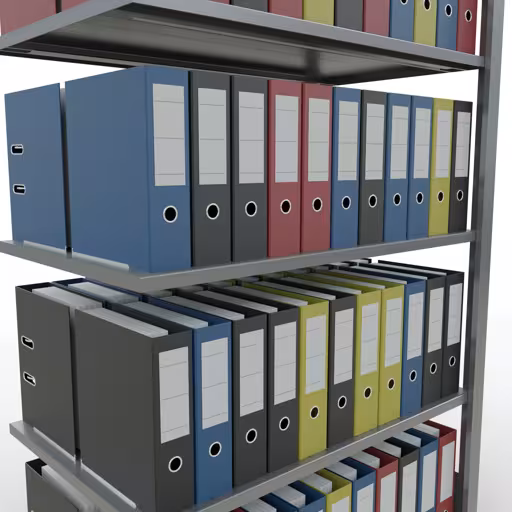 Abbildung Nr 15 des Artikels Anbauregal, Büro-Fachbodenregal Stecksystem MULTIplus150, 1800 x 1000 x 600 mm (HxBxT), 5 Fachböden, Längenriegel, verzinkt, ohne Mittelanschlag aus der Produktgruppe Büroregale von der Marke Schulte Lagertechnik