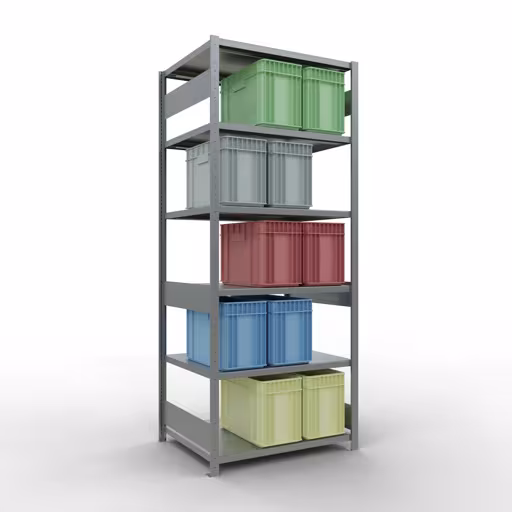 Produktbild Nr 15 des Artikels Grundregal, Fachbodenregal Stecksystem MULTIplus250, 2500 x 1000 x 800 mm (HxBxT), 6 Fachböden, Längenriegel, verzinkt Abbildung Nr 15 des Artikels Grundregal, Fachbodenregal Stecksystem MULTIplus250, 2500 x 1000 x 800 mm (HxBxT), 6 Fachböden, Längenriegel, verzinkt aus der Produktgruppe Stecksystem von der Marke Schulte Lagertechnik