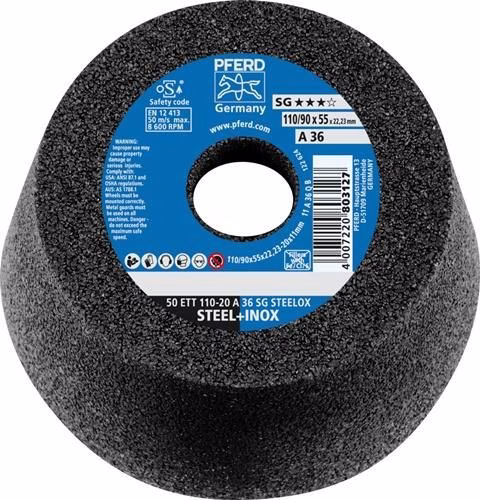 Schleiftopf ETT SG STEELOX 110/55 mm INOX und Stahl 36 Bohrung 22,23 mm PFERD von der Marke Pferd Tools Schleiftopf ETT SG STEELOX 110/55 mm Bohrung 22,23 mm PFERD TOOLS aus der Kategorie Schleifscheiben mit der Teilenummer 4000843244