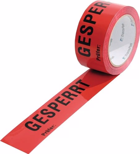 Warnklebeband PP Gesperrt Länge 66 m, Breite 50 mm rot Rolle TRANSPAK von der Marke Warnklebeband PP Rolle TRANSPAK aus der Kategorie Klebebänder und Dichtbänder mit der Teilenummer 3000265568