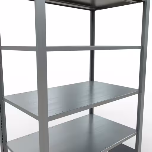 Abbildung Nr 9 des Artikels Grundregal, Büro-Fachbodenregal Stecksystem MULTIplus150, 2000 x 1000 x 600 mm (HxBxT), 6 Fachböden, Längenriegel, verzinkt, ohne Mittelanschlag aus der Produktgruppe Büroregale von der Marke Schulte Lagertechnik