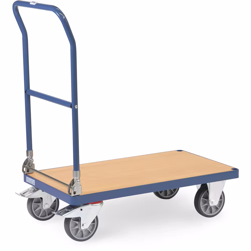Klappwagen Multi-Vario Klappwagen aus Stahlrohr und Profilstahl geschweißt, pulverbeschichtet brillantblau RAL 5007 Ausführung Ladeflächenbreite: 500 mm mit der GTIN 4017976780009 Klappwagen 2500-K Breite 500 mm, Länge 850 mm von Fetra mit der Artikelnr. 2500-K