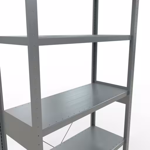 Produktbild Nr 15 des Artikels Grundregal, Fachbodenregal Stecksystem MULTIplus330, 2500 x 1000 x 400 mm (HxBxT), 6 Fachböden, Kreuzstrebe, verzinkt Abbildung Nr 15 des Artikels Grundregal, Fachbodenregal Stecksystem MULTIplus330, 2500 x 1000 x 400 mm (HxBxT), 6 Fachböden, Kreuzstrebe, verzinkt aus der Produktgruppe Stecksystem von der Marke Schulte Lagertechnik