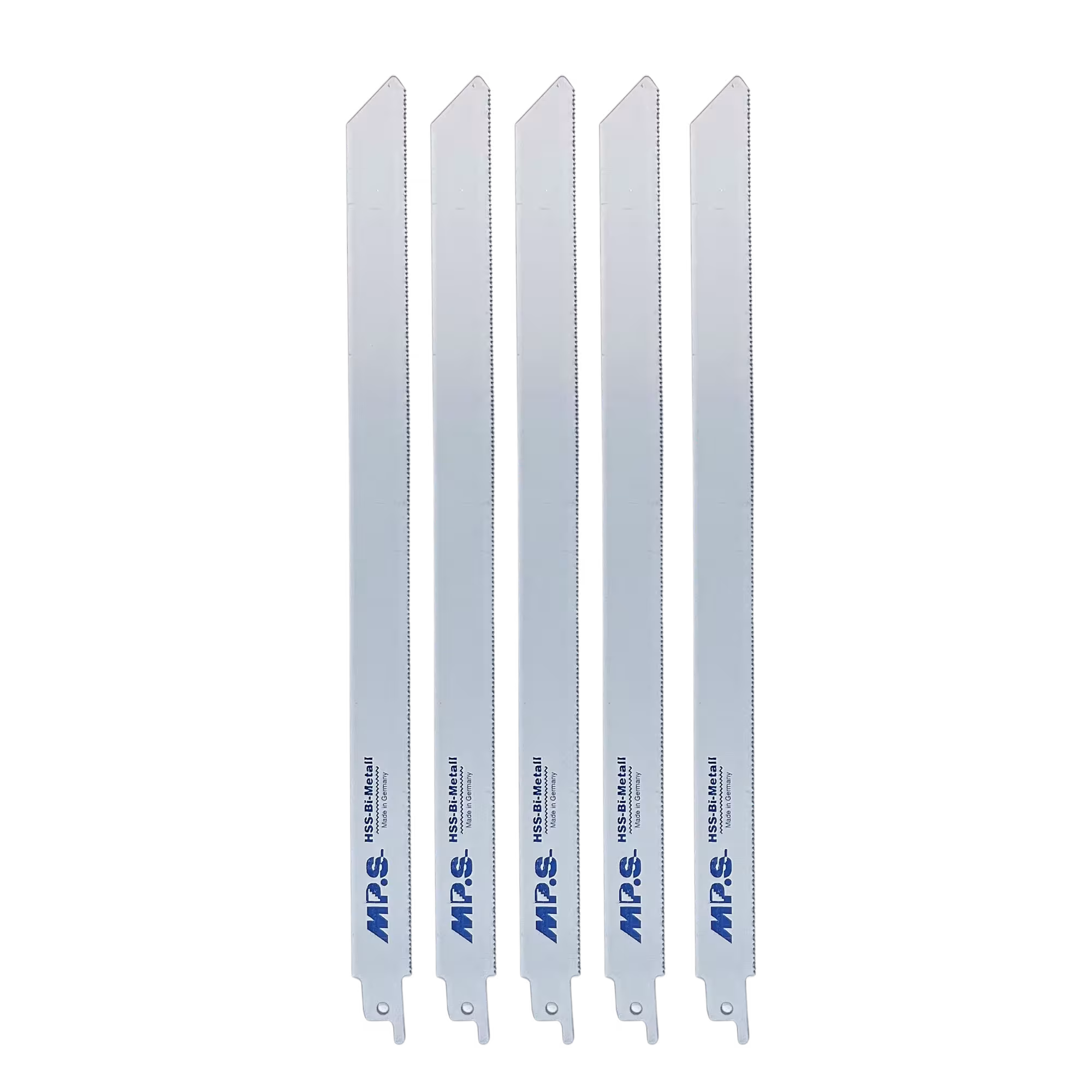 Lame de scie alternative bimétallique MPS fraisée et réglée pour le traitement du bois et des matériaux métalliques Longueur totale : 300 mm avec GTIN 4028655044206. Lame de scie sabre bimétallique fraisée et réglée longueur totale 300/longueur dentée 280 mm, pas de dent 1,4 mm de MPS avec réf. 4420-5