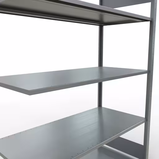 Anbauregal, Fachbodenregal Stecksystem MULTIplus150, 2000 x 1300 x 600 mm (HxBxT), 5 Fachböden, Längenriegel, verzinkt von Schulte Lagertechnik aus der Kategorie Stecksystem