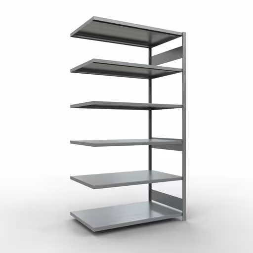 Anbauregal, Fachbodenregal Stecksystem MULTIplus250, 2500 x 1300 x 800 mm (HxBxT), 6 Fachböden, Längenriegel, verzinkt von der Marke Schulte Lagertechnik aus der Produktreihe Stecksystem