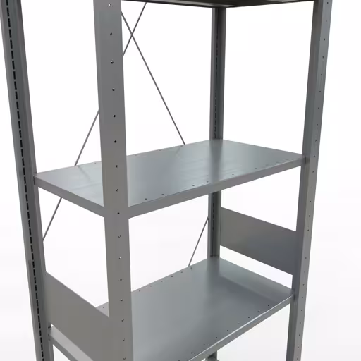 Grundregal, Fachbodenregal Stecksystem MULTIplus150, 3000 x 750 x 400 mm (HxBxT), 7 Fachböden, Kreuzstrebe, verzinkt mit der Artikelnr. 12742-75 Grundregal, Fachbodenregal Stecksystem MULTIplus150, 3000 x 750 x 400 mm (HxBxT), 7 Fachböden, Kreuzstrebe, verzinkt von Schulte Lagertechnik aus der Kategorie Stecksystem