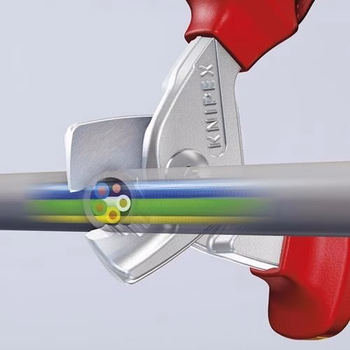Kabelschere Länge 160 mm Kopf verchromt VDE Mehrkomponenten-Hüllen Form 1 KNIPEX