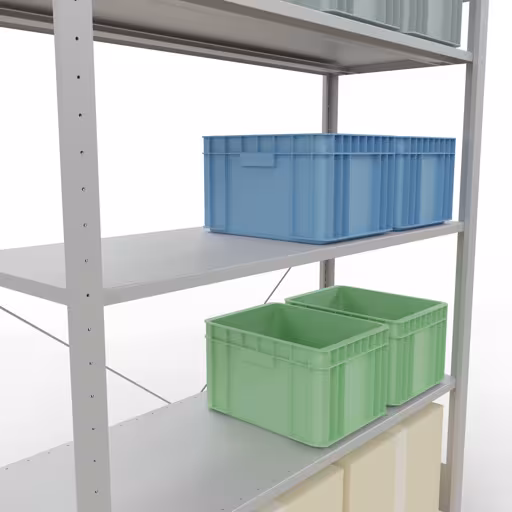 Zusatzbild des Artikels Stecksystem Grundregal 2000x1300x500 mm, Typ 150 kg, lichtgrau Zusatzbild des Artikels Stecksystem Grundregal 2000x1300x500 mm, Typ 150 kg, lichtgrau aus Grundregal