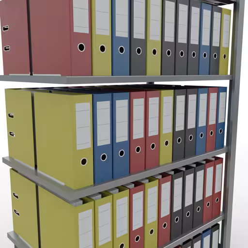 Abbildung Nr 14 des Artikels Anbauregal, Büro-Fachbodenregal Stecksystem MULTIplus150, 2000 x 1000 x 600 mm (HxBxT), 6 Fachböden, Längenriegel, verzinkt, ohne Mittelanschlag aus der Produktgruppe Büroregale von der Marke Schulte Lagertechnik