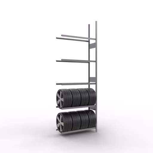 Anbauregal, Räder-/Reifenregal, 3500 x 1200 x 400 mm, verzinkt, 5 Lagerebenen á 150 kg Fachlast pro Ebene aus der Kategorie Autoteilelagerung mit der GTIN 4004514265678 Anbauregal, Räder-/Reifenregal, 3500 x 1200 x 400 mm, verzinkt, 5 Lagerebenen á 150 kg Fachlast pro Ebene von der Marke Schulte Lagertechnik aus der Produktreihe Fachbodenregale