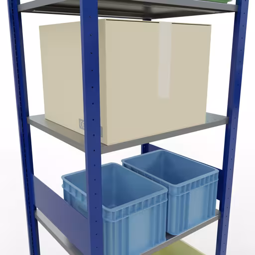 Grundregal, Fachbodenregal Stecksystem MULTIplus150, 3000 x 750 x 600 mm (HxBxT), 7 Fachböden, Längenriegel, RAL 5010 enzianblau/verzinkt/verzinkt aus der Kategorie Grundregal mit der GTIN 4004514280992 Grundregal, Fachbodenregal Stecksystem MULTIplus150, 3000 x 750 x 600 mm (HxBxT), 7 Fachböden, Längenriegel, RAL 5010 enzianblau/verzinkt/verzinkt von der Marke Schulte Lagertechnik aus der Produktreihe Stecksystem