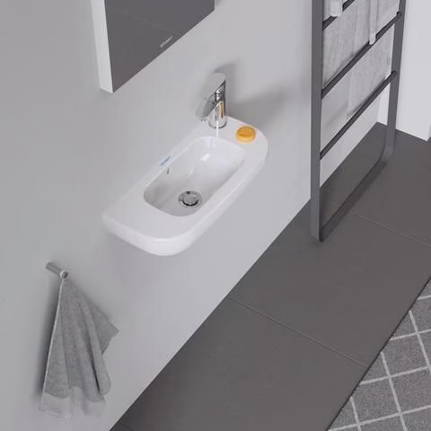 Handwaschbecken D-Code weiß 500x220mm 1 Hahnloch, mit Überlauf DURAVIT
