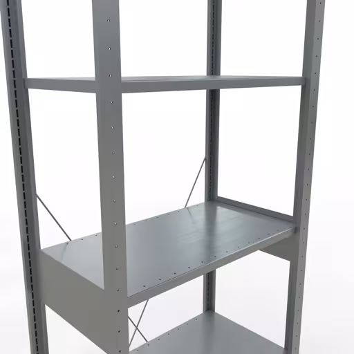 Produktbild Nr.7 des Artikels Grundregal, Fachbodenregal Stecksystem MULTIplus150, 2500 x 750 x 400 mm (HxBxT), 6 Fachböden, Kreuzstrebe, verzinkt aus der Produktreihe Stecksystem von der Marke Schulte Lagertechnik