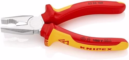 Kombizange Länge 160 mm Mehrkomponenten-Hüllen verchromt VDE KNIPEX