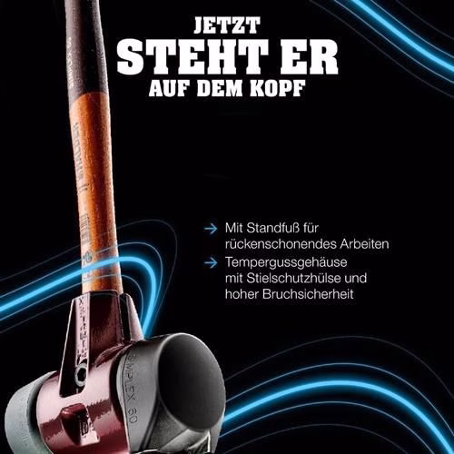 Detailbild 3989638 Schonhammer Starterkit SIMPLEX Länge 160mm Kopf-Durchmesser 60mm Holz mit Flaschenöffner,2 Einsätze HALDER