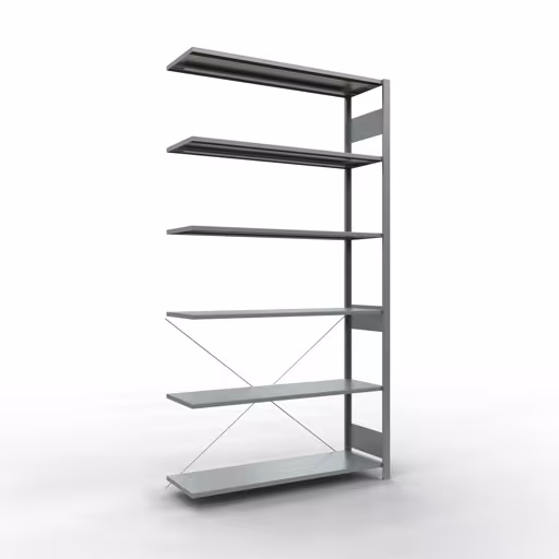 Stecksystem Anbauregal 2500x1300x400 mm, Typ 150 kg, verzinkt aus der Kategorie Anbauregal mit der Artikelnummer 12746-130
