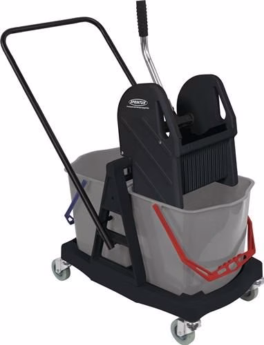 Reinigungswagen Eimer 2 x 17 l, Presse Kunststoff mit Metallschubbügel SPRINTUS aus der Kategorie Reinigungswägen mit der Teilenummer 9000472001